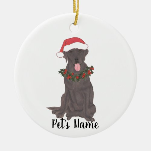 Personalized Labrador Chocolate Ceramic Ornament