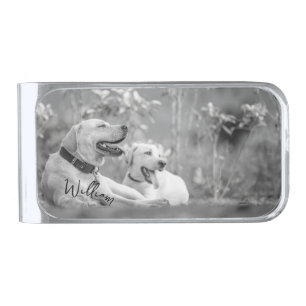 PERSONALIZED LABRADOR DOGS SILVER FINISH MONEY CLIP