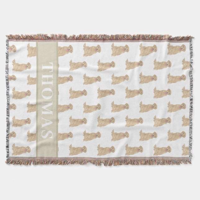 Personalized Labrador (Dudley) Throw Blanket (Front)