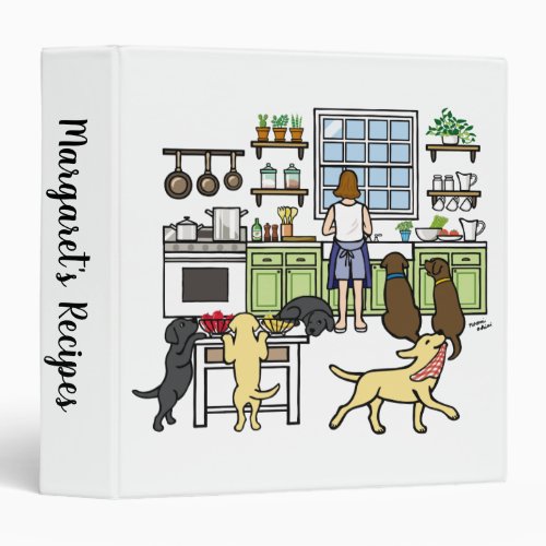Personalized Labrador Mom in the Kitchen 3 Ring Binder
