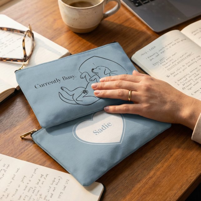 Personalized Labrador Pouch Ice Blue Dog Mom Gift (Creator Uploaded)