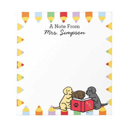Personalized Labrador Puppies Reading Notepads  