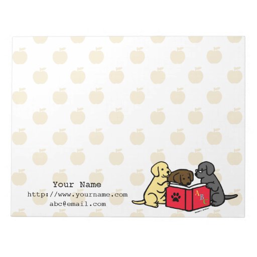 Personalized Labrador Puppies Reading Notepads  