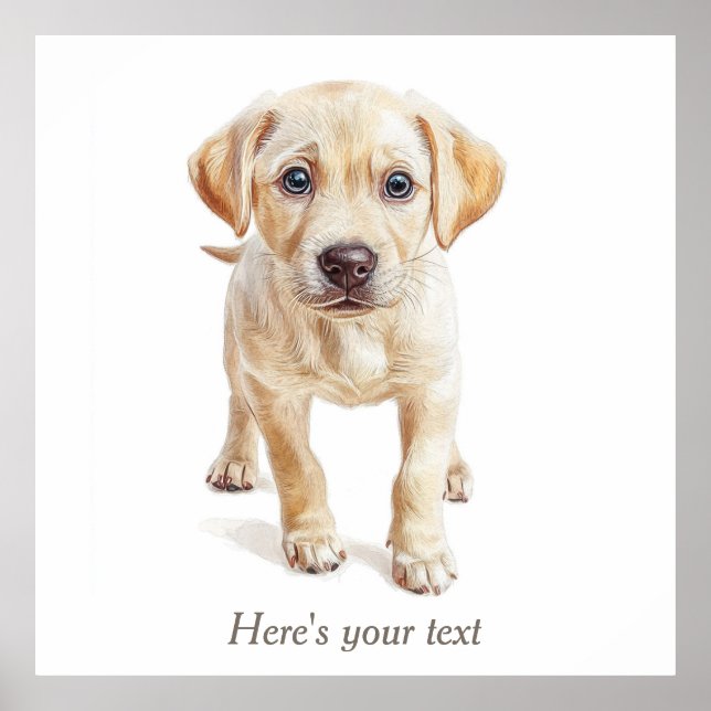 Personalized Labrador Puppy Dog Nursery Print (Front)