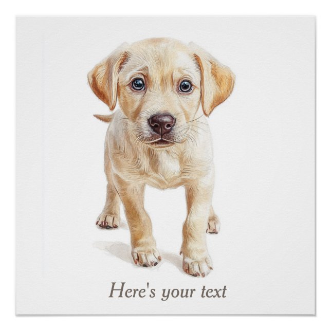 Personalized Labrador Puppy Dog Nursery Print (Front)