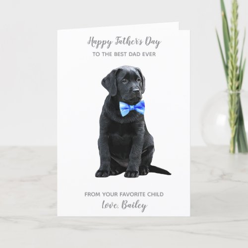 Personalized Labrador Puppy Fathers Day Dog Dad Holiday Card
