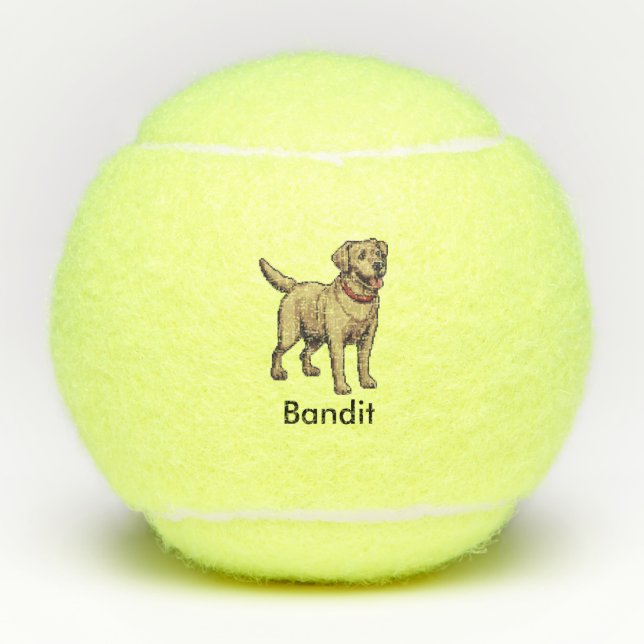 Personalized Labrador Retriever Dog Tennis Ball (Front)