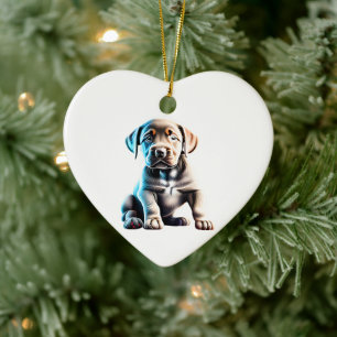 Personalized Labrador Retriever Puppy Ceramic Ornament