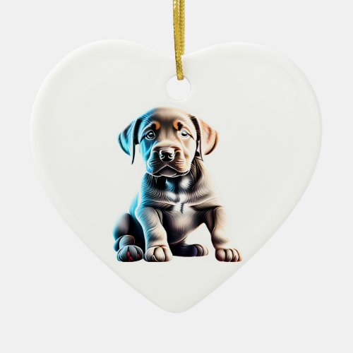 Personalized Labrador Retriever Puppy Ceramic Ornament