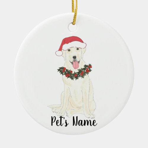 Personalized Labrador White Ceramic Ornament