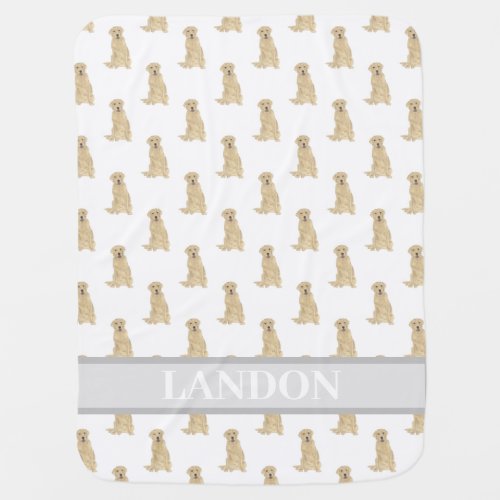 Personalized Labrador Yellow Baby Blanket