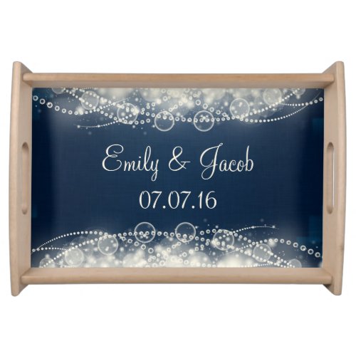 Personalized Lace and Pearls Wedding Keepsake Serving Tray