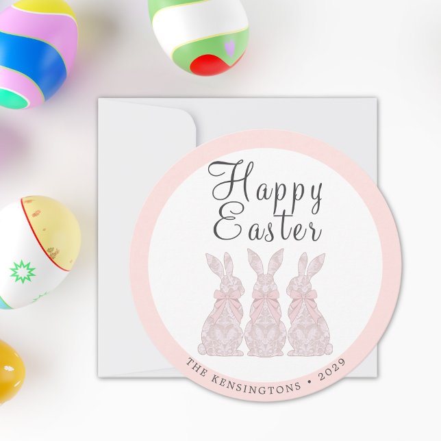 Personalized Lace Bunny Easter Card (Personalized Lace Bunny Easter Card)