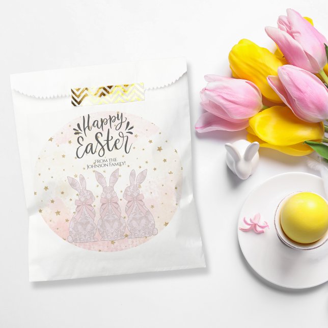 Personalized Lace Bunny Easter Favor Bags  (Personalized Lace Bunny Easter Favor Bags)