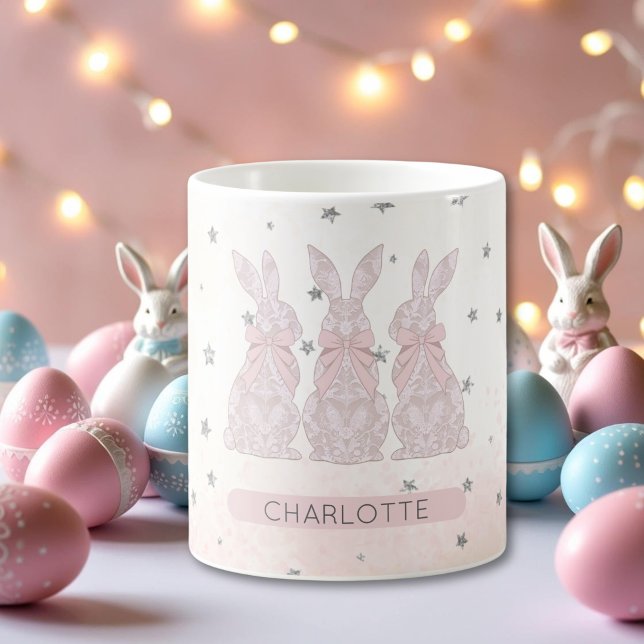 Personalized Lace Bunny Easter Mug  (Personalized Lace Bunny Easter Mug)