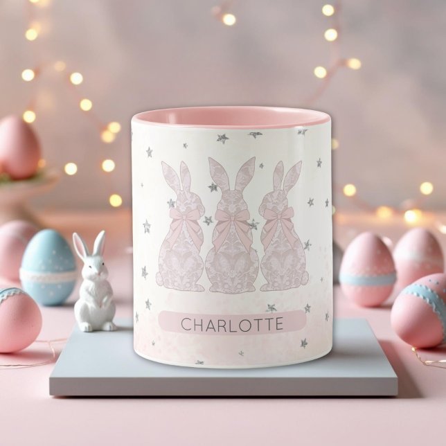 Personalized Lace Bunny Easter Mug  (Personalized Lace Bunny Easter Mug)