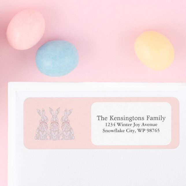 Personalized Lace Bunny Easter Return Address  Label (Personalized Lace Bunny Easter Return Address Label)