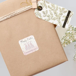 Personalized Lace Bunny Easter Stickers