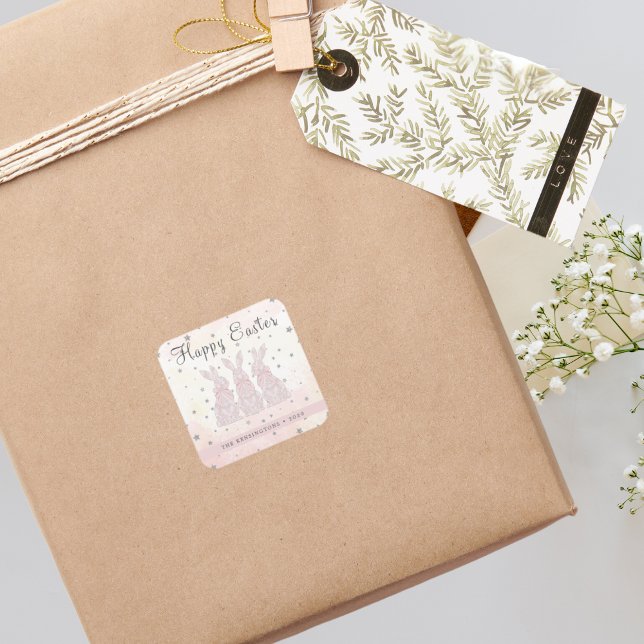 Personalized Lace Bunny Easter Stickers  (Personalized Lace Bunny Easter Stickers)