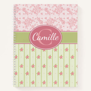 Personalized Lace & English Garden Notebook