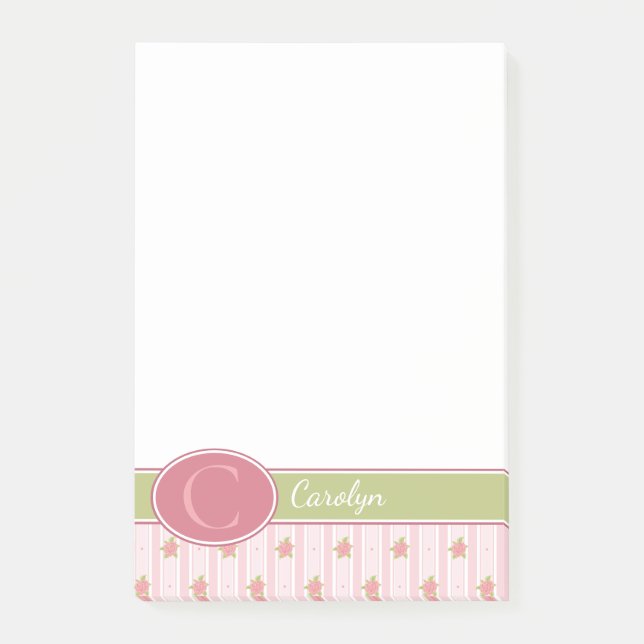 Personalized Lace & English Garden Post-it Notes (Front)