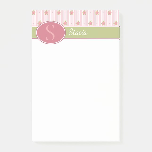 Personalized Lace & English Garden Post-it Notes (Front)