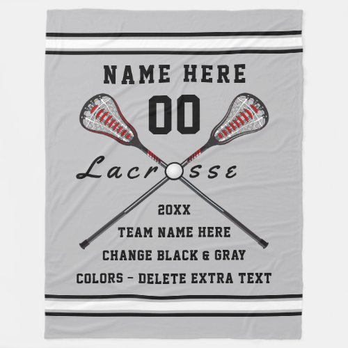 Personalized Lacrosse Blanket Your TEXT and COLORS