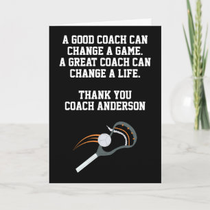 Personalized Lacrosse Coach From Team Players Card