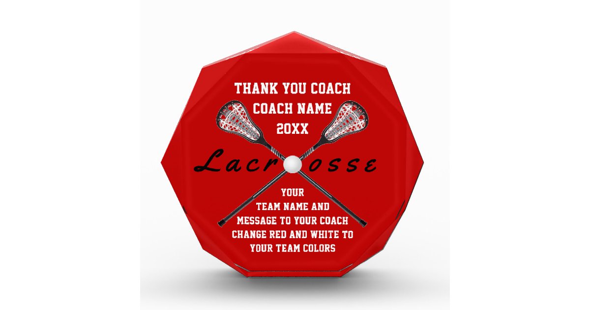 Personalized Lacrosse Coach Gifts Your Text, COLOR Zazzle