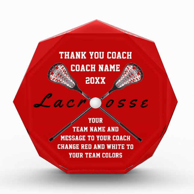 Personalized Lacrosse Coach Gifts Your Text, COLOR (Front)