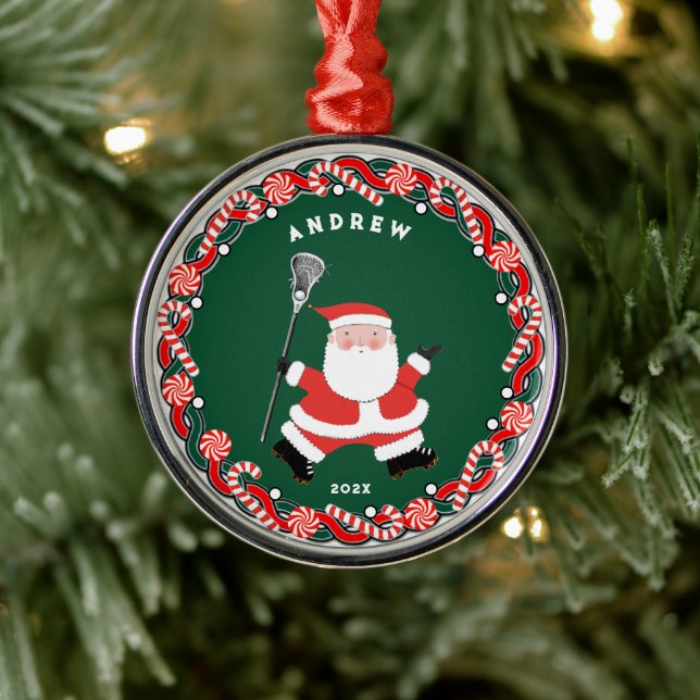 Personalized Lacrosse Collectible Ceramic Or Metal Ornament (Tree)