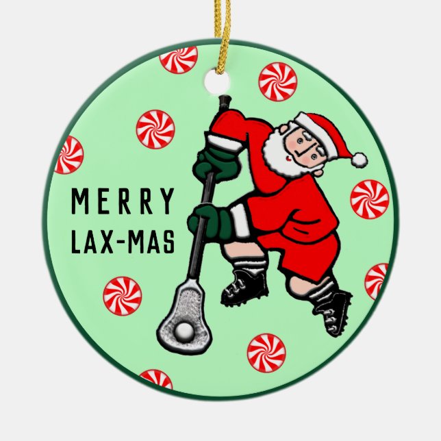 Personalized Lacrosse Collectible Ceramic Ornament (Front)