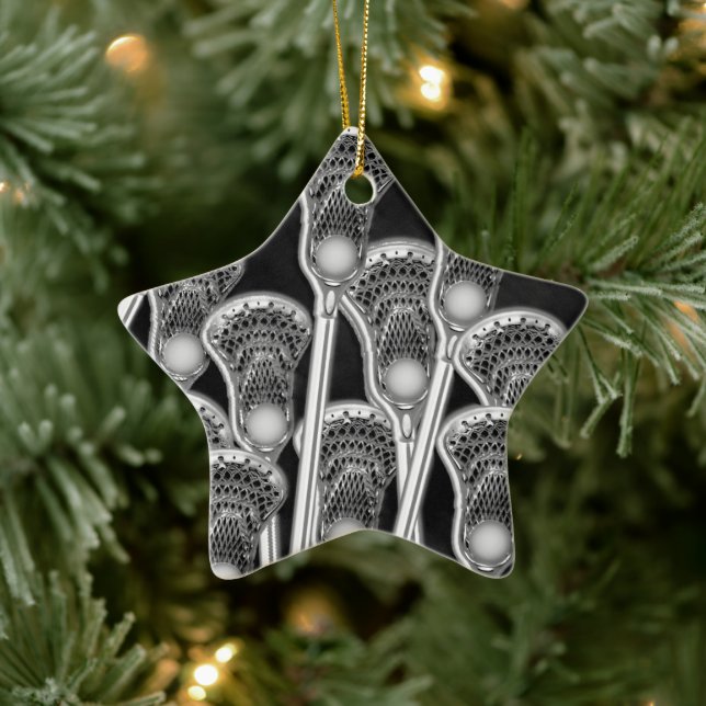Personalized Lacrosse Collectible Ceramic Ornament (Tree)
