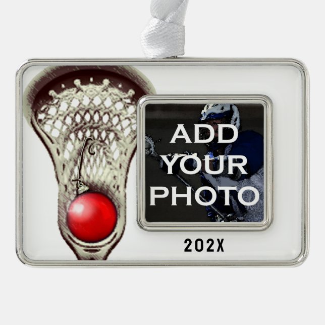 Personalized Lacrosse Collectible Christmas Ornament (Front)
