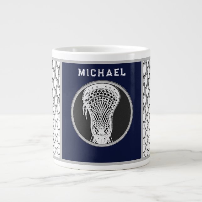 Personalized Lacrosse Collectible Giant Coffee Mug (Front)