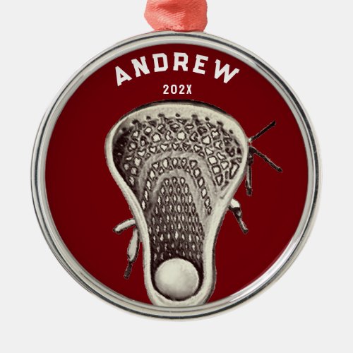 Personalized Lacrosse Collectible Metal Ornament