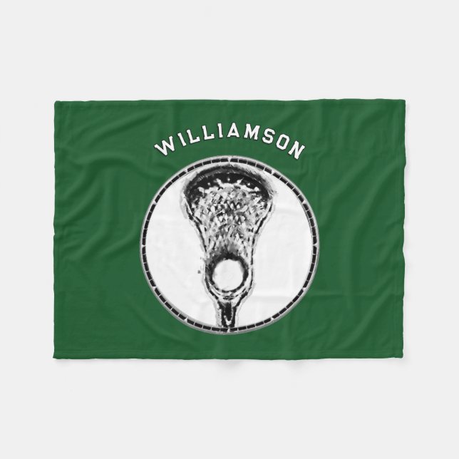 Personalized Lacrosse Fleece Blanket (Front (Horizontal))