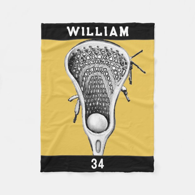 Personalized Lacrosse Gift Fleece Blanket (Front)