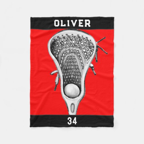 Personalized Lacrosse Gift Ideas Fleece Blanket