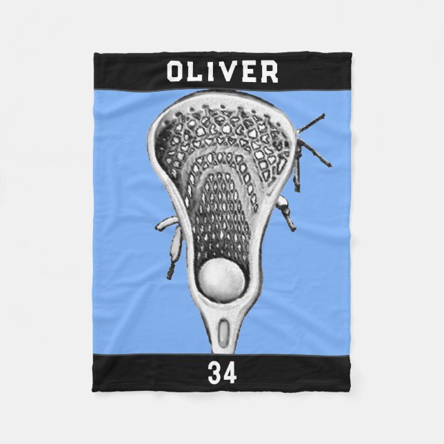 Personalized Lacrosse Gift Ideas Fleece Blanket (Front)