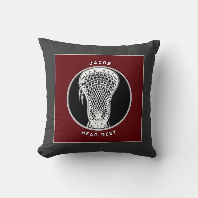 Personalized Lacrosse Gift Throw Pillow (Front)