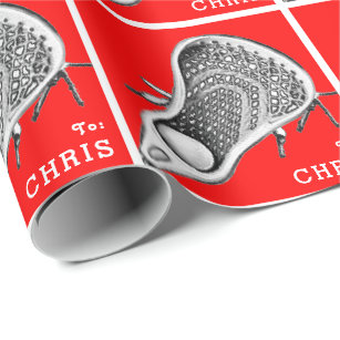 Personalized Lacrosse Gift Wrapping Paper