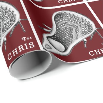 Personalized Lacrosse Gift Wrapping Paper by lacrosseshop at Zazzle