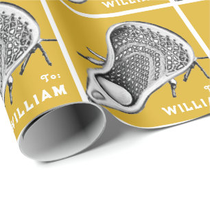 Personalized Lacrosse Gift Wrapping Paper