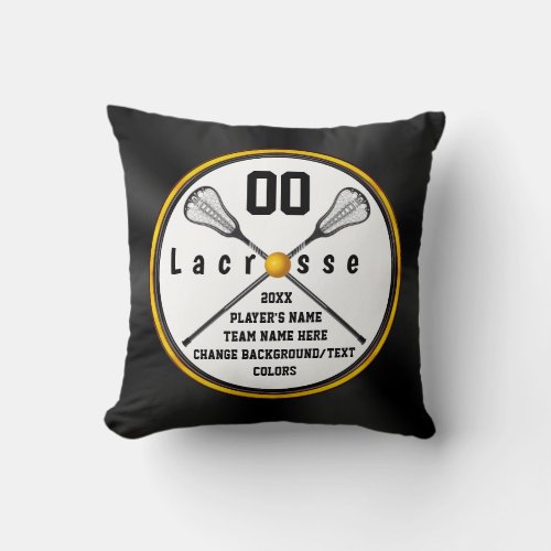 Personalized LaCrosse Gifts for Seniors Players Throw Pillow