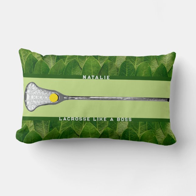 Personalized Lacrosse Gifts Lumbar Pillow (Front)