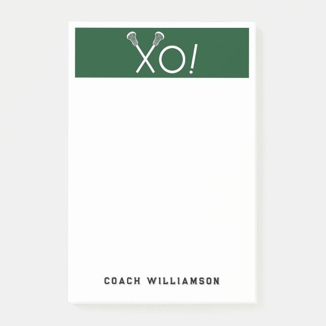 Personalized Lacrosse Gifts Post-it Notes (Front)