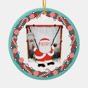 Personalized Lacrosse Goalie Christmas Gift Ceramic Ornament