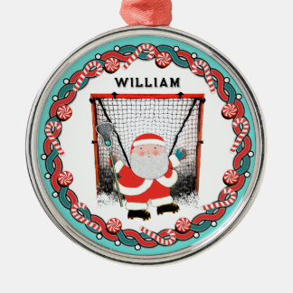 Personalized Lacrosse Holiday Gift Metal Ornament