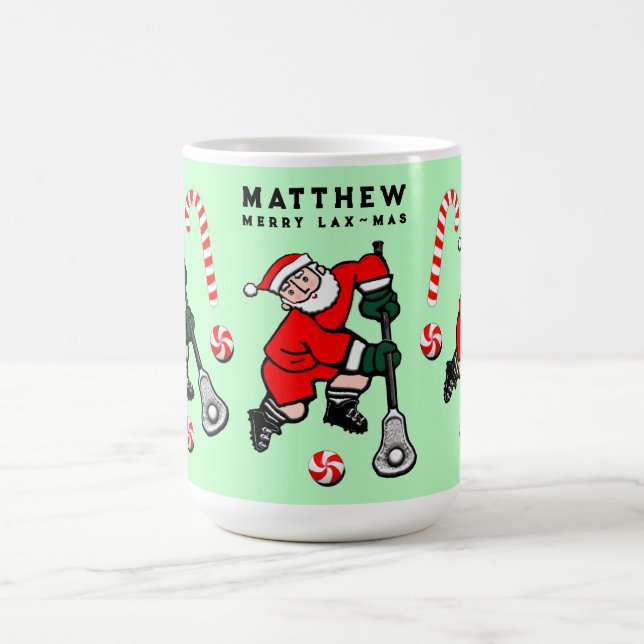 Personalized Lacrosse Holiday Gift Two-Tone Coffee Mug (Center)